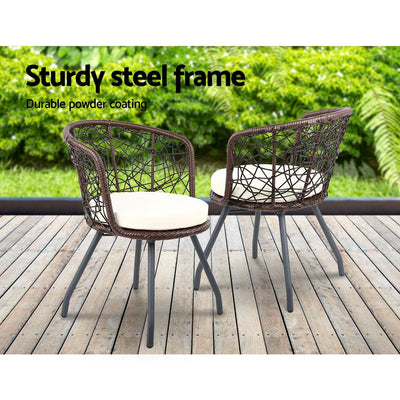Gardeon Outdoor Patio Chair and Table - Brown Payday Deals
