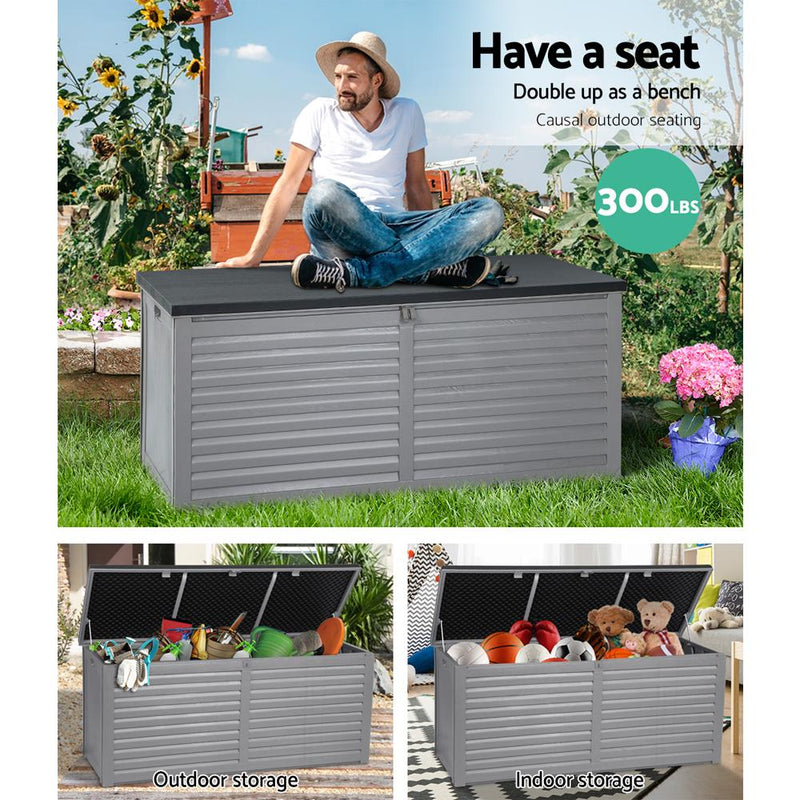 Gardeon Outdoor Storage Box 490L Bench Seat Indoor Garden Toy Tool Sheds Chest Payday Deals