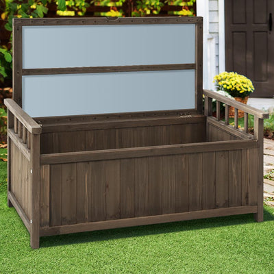 Gardeon Outdoor Storage Box Wooden Garden Bench Chest Toy Tool Sheds Furniture Payday Deals