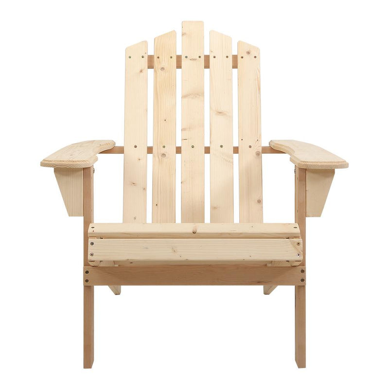 Gardeon Outdoor Sun Lounge Beach Chairs Table Setting Wooden Adirondack Patio Chair Light Wood Tone Payday Deals