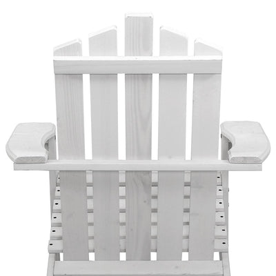 Gardeon Outdoor Sun Lounge Beach Chairs Table Setting Wooden Adirondack Patio - White Payday Deals