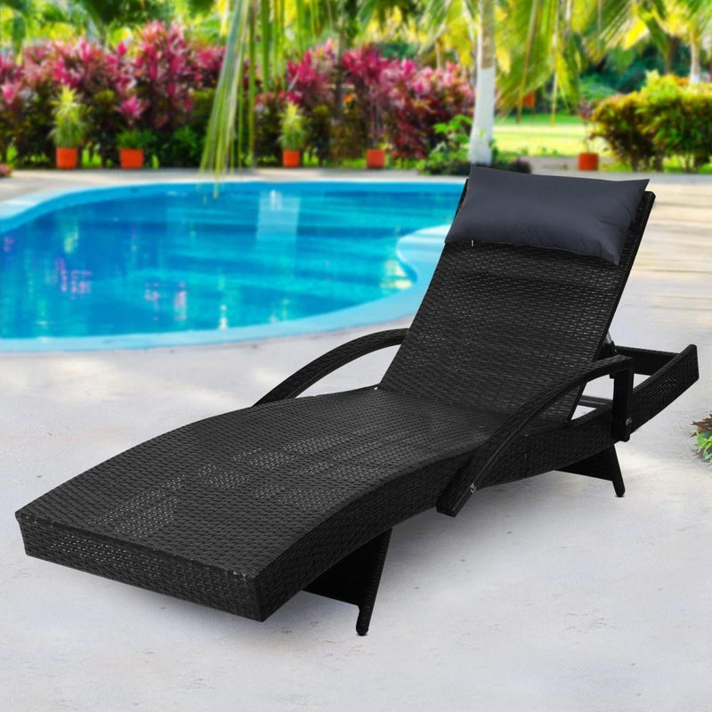 Gardeon Outdoor Sun Lounge Furniture Day Bed Wicker Pillow Sofa Set Payday Deals