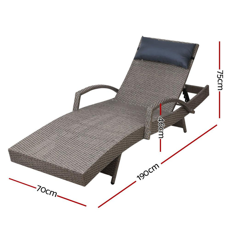 Gardeon Outdoor Sun Lounge Furniture Day Bed Wicker Pillow Sofa Set Payday Deals