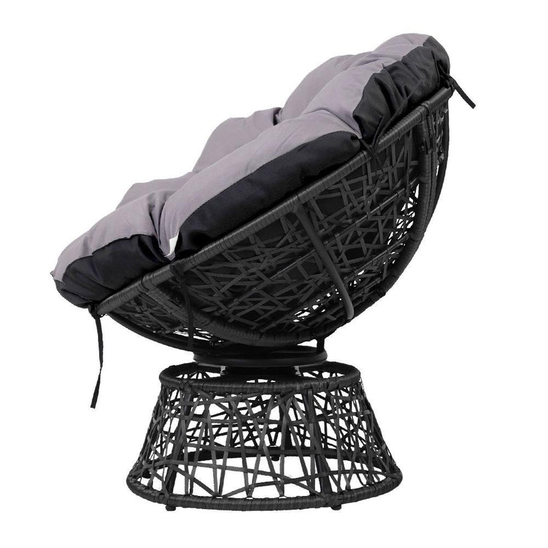 Gardeon Papasan Chair and Side Table Set- Black Payday Deals