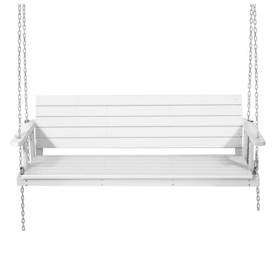 Gardeon Porch Swing Chair with Chain Outdoor Furniture 3 Seater Bench Wooden White Payday Deals