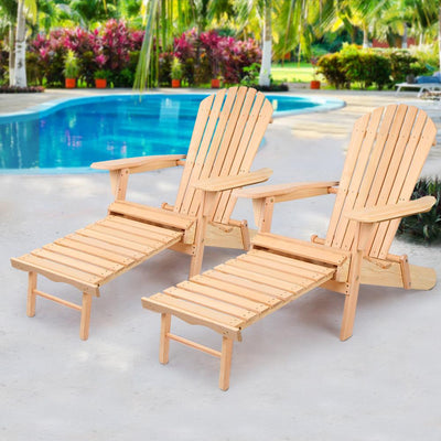 Gardeon Set of 2 Outdoor Sun Lounge Chairs Patio Furniture Beach Chair Lounger Payday Deals