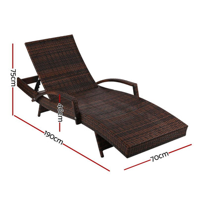 Gardeon Set of 2 Sun Lounge Outdoor Furniture Day Bed Rattan Wicker Lounger Patio Payday Deals