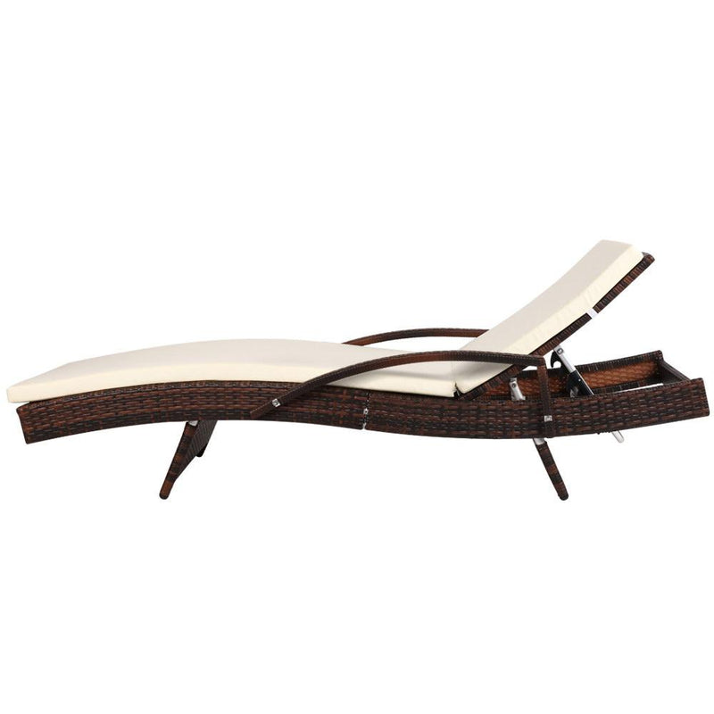 Gardeon Set of 2 Sun Lounge Outdoor Furniture Day Bed Rattan Wicker Lounger Patio Payday Deals