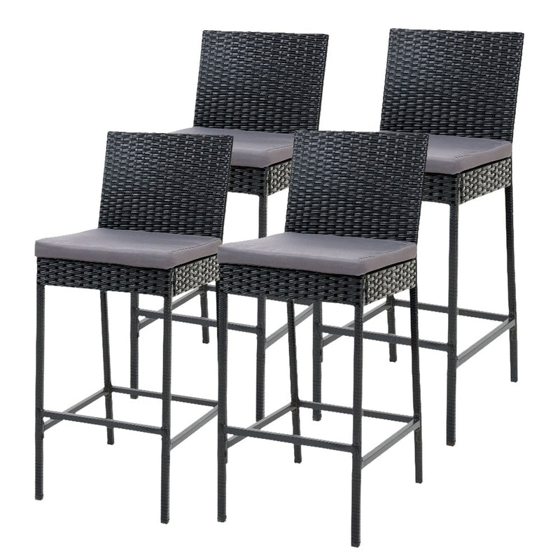 Gardeon Set of 4 Outdoor Bar Stools Dining Chairs Wicker Furniture Payday Deals