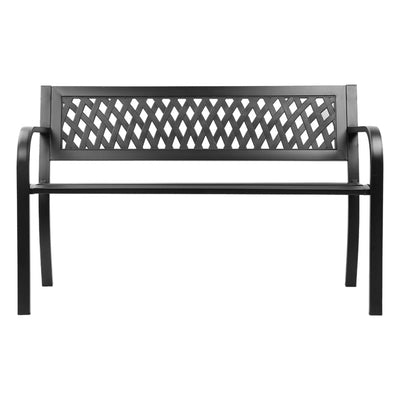 Gardeon Steel Modern Garden Bench - Black Payday Deals