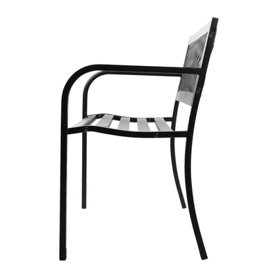 Gardeon Steel Modern Garden Bench - Black Payday Deals