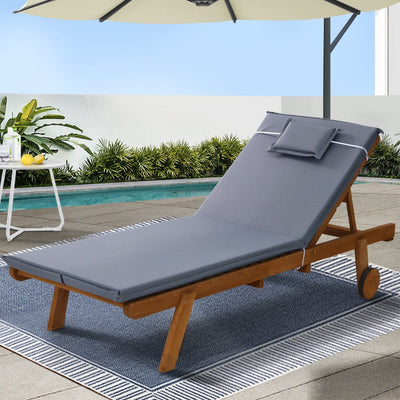 Gardeon Sun Lounge Wicker Lounger Day Bed Wheel Patio Outdoor Setting Furniture Payday Deals