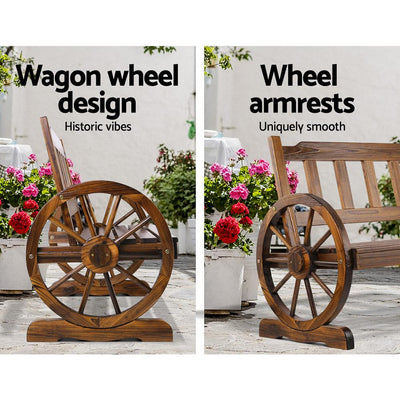Gardeon Wooden Wagon Wheel Chair Payday Deals