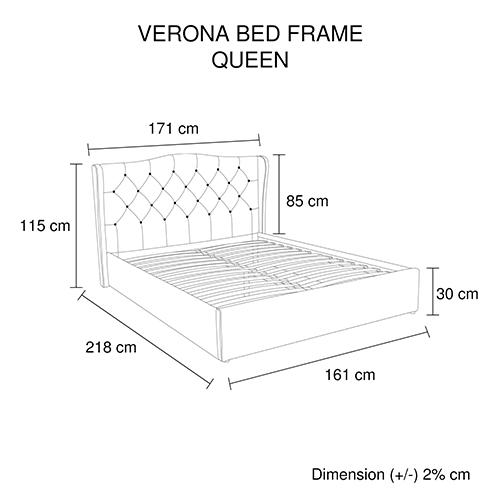 Gas Lift Queen Size Storage Bed Frame Upholstery Fabric in Grey Colour with Tufted Headboard and Wings Payday Deals