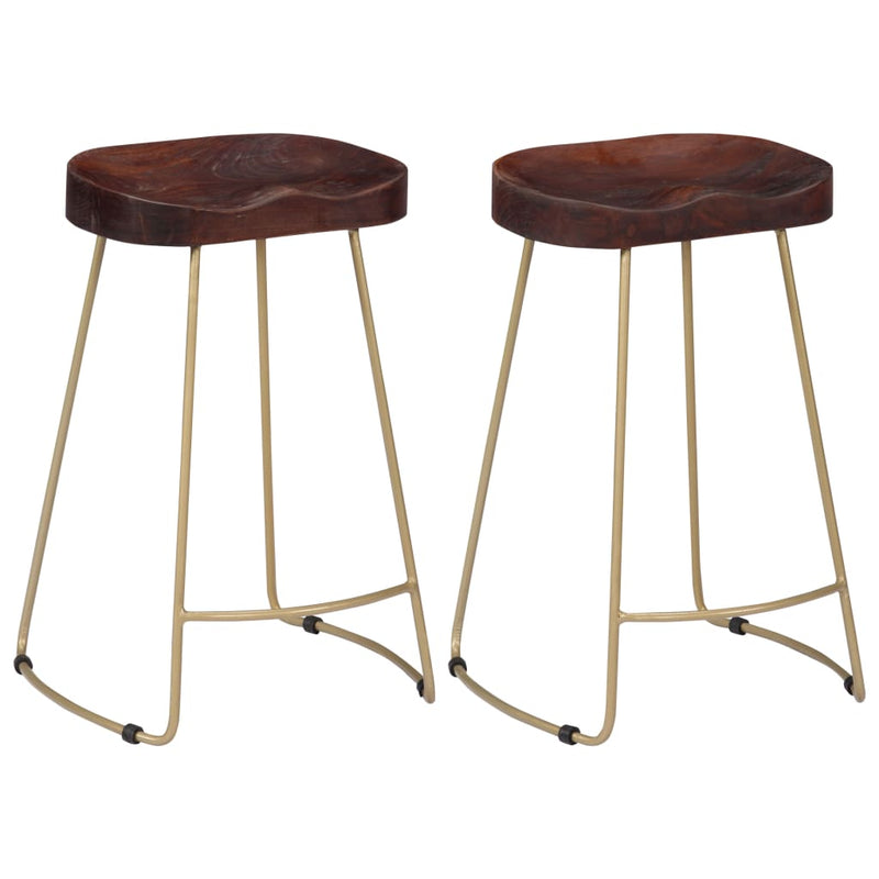 Gavin Bar Stools 2 pcs Solid Mango Wood Payday Deals