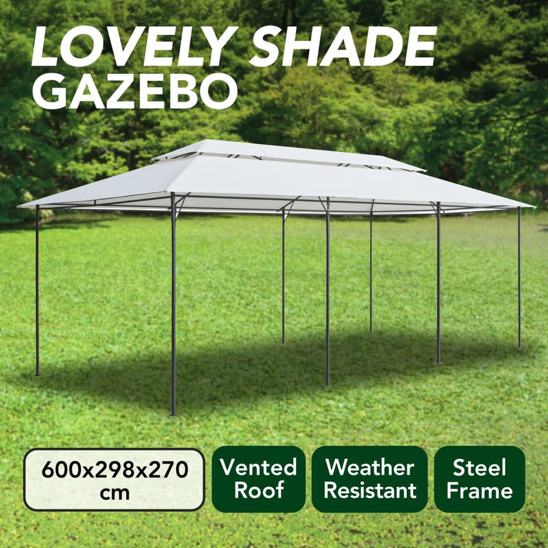 Gazebo 600x298x270 cm White 180g/m² Payday Deals