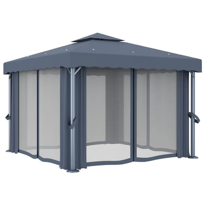 Gazebo with Curtain 3x3 m Anthracite Aluminium Payday Deals