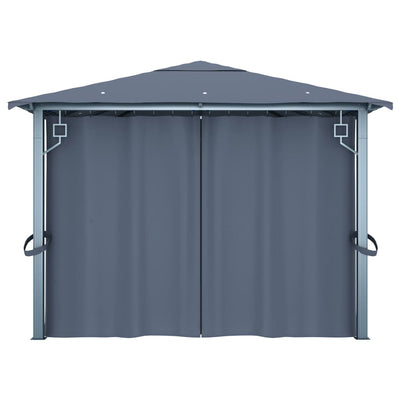 Gazebo with Curtain 400x300 cm Anthracite Aluminium Payday Deals