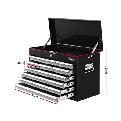 Giantz 10-Drawer Tool Box Chest Cabinet Garage Storage Toolbox Black Silver Payday Deals