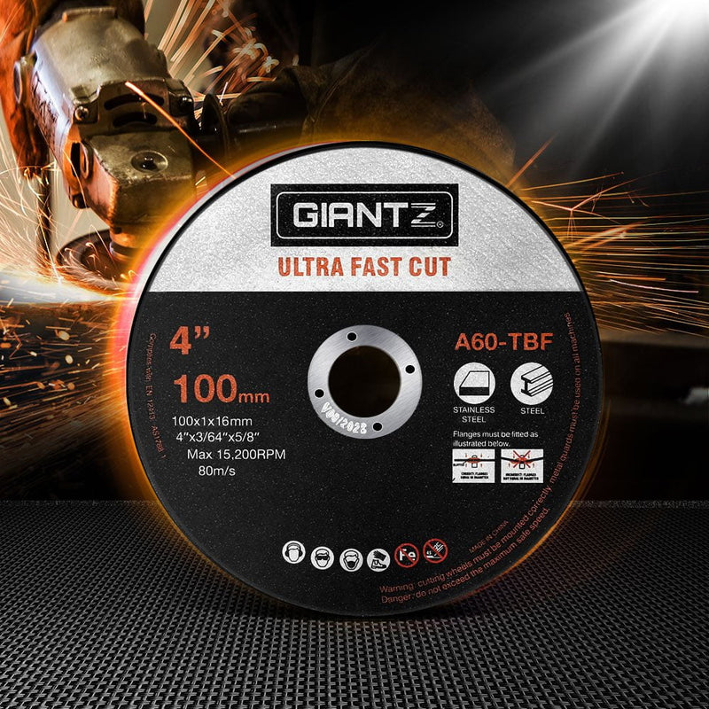 Giantz 100-Piece Cutting Discs 4" 100mm Angle Grinder Thin Cut Off Wheel Metal Payday Deals