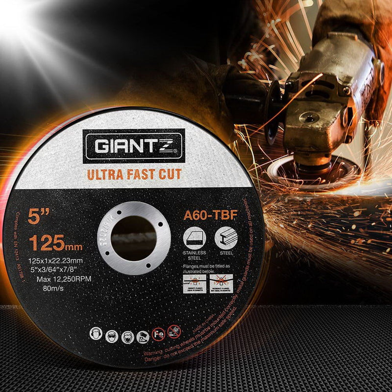 Giantz 100-Piece Cutting Discs 5" 125mm Angle Grinder Thin Cut Off Wheel Metal Payday Deals