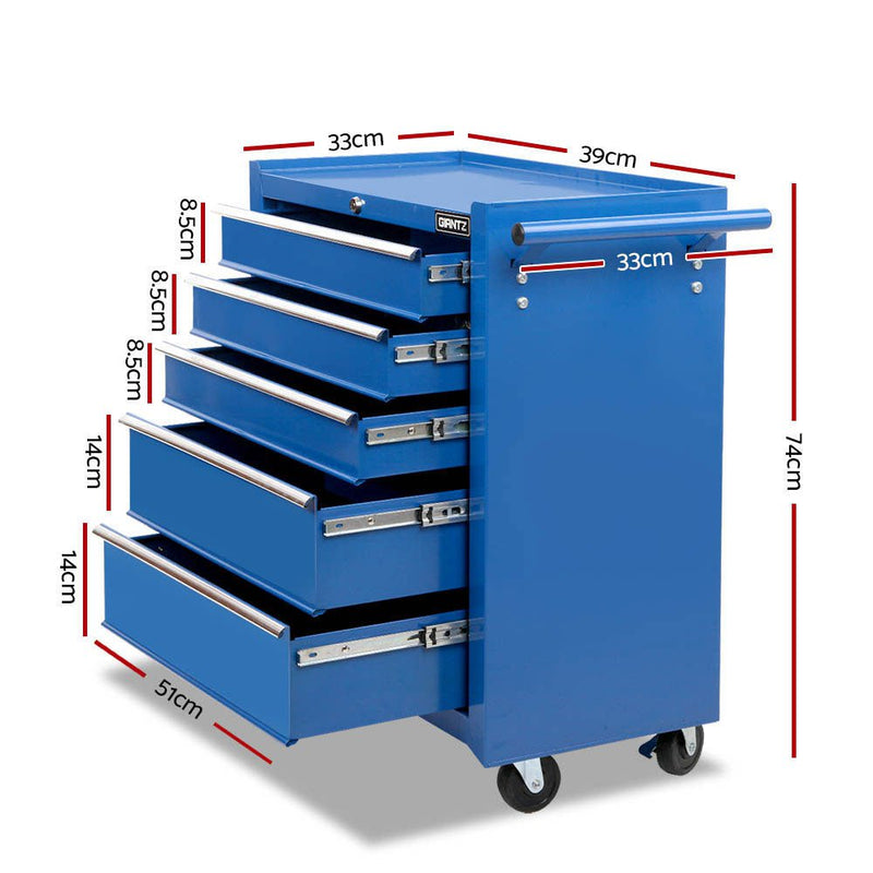 Giantz 14 Drawers Toolbox Chest Cabinet Mechanic Trolley Garage Tool Storage Box Payday Deals