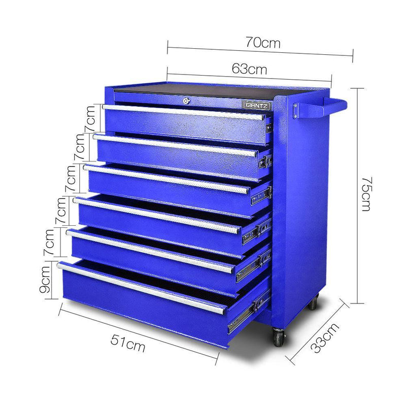 Giantz 15 Drawers Mechanic Toolbox Storage Chest Cabinet Garage Trolley Tool Box
