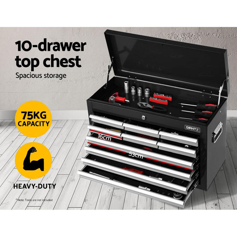 Giantz 17 Drawers Tool Box Trolley Chest Cabinet Cart Garage Mechanic Toolbox Black and Grey Payday Deals