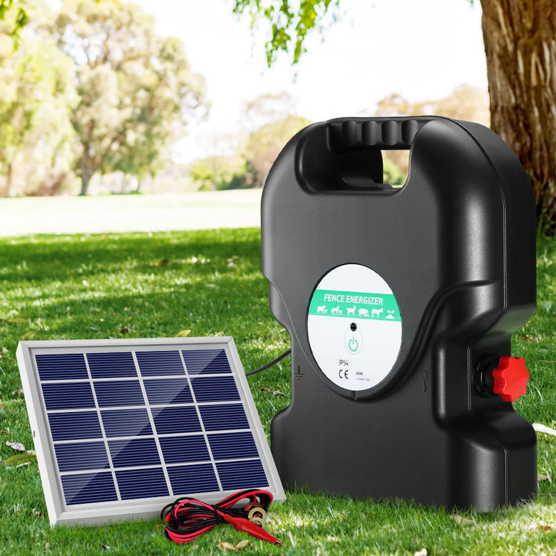 Giantz 20km Electric Fence Energiser Solar Energizer Charger Farm Animal 1.2J Payday Deals