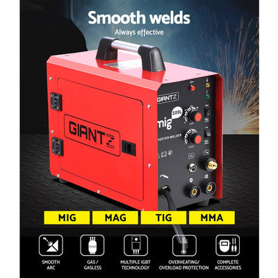 Giantz 220 Amp Inverter Welder MMA MIG DC Gas Gasless Welding Machine Portable Payday Deals