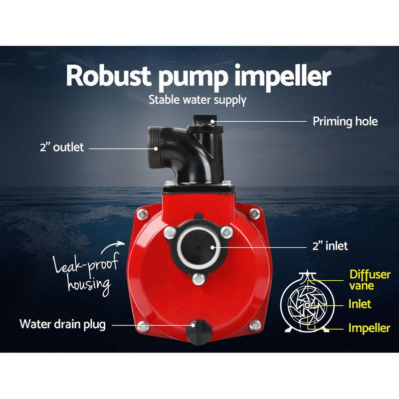 Giantz 2inch High Flow Water Pump - Black & Red Payday Deals