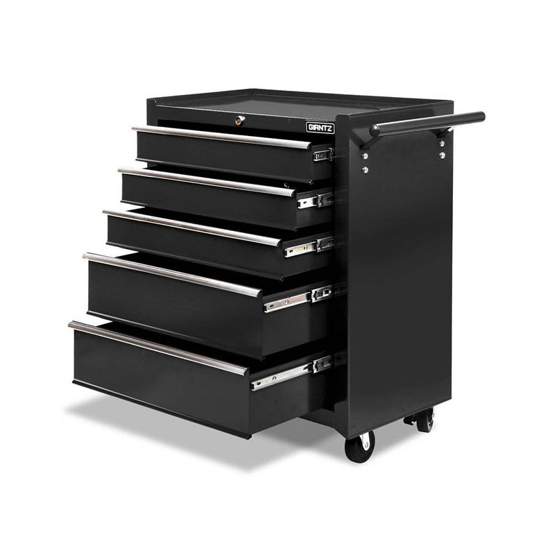 Giantz 5 Drawer Mechanic Tool Box Cabinet Storage Trolley - Black Payday Deals