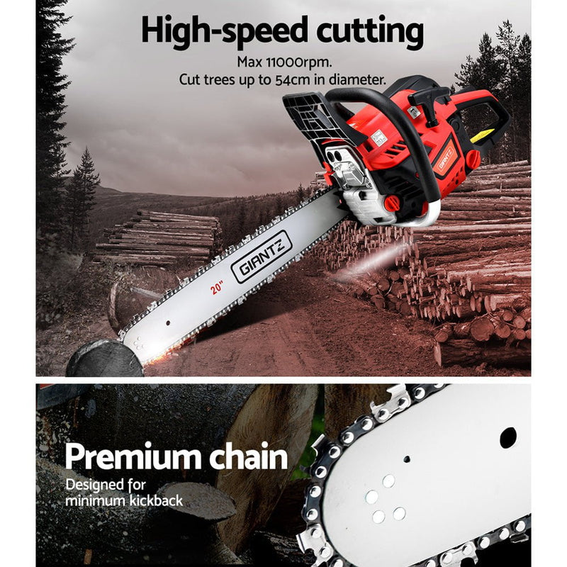 Giantz 52 CC Chainsaw Petrol Pruning Chain Saw Top Handle Commercial E-Start Payday Deals
