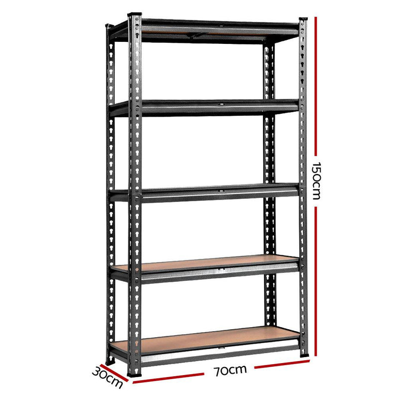 Giantz 5x1.5M Warehouse Racking Shelving Storage Rack Steel Garage Shelf Shelves Payday Deals