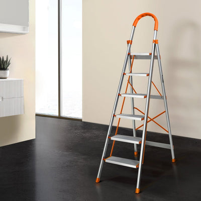 Giantz 6 Step Ladder Multi-Purpose Folding Aluminium Light Weight Non Slip Platform Payday Deals