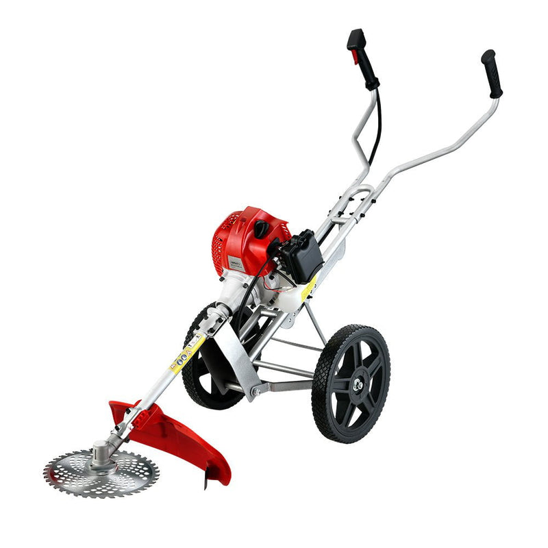 Giantz 62cc Petrol Brush Cutter Whipper Saw Trimmer 2 Stroke 3-in-1 Wheel Payday Deals