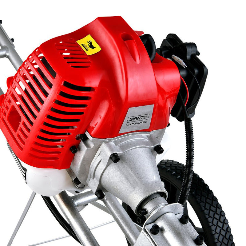 Giantz 62cc Petrol Brush Cutter Whipper Saw Trimmer 2 Stroke 3-in-1 Wheel Payday Deals