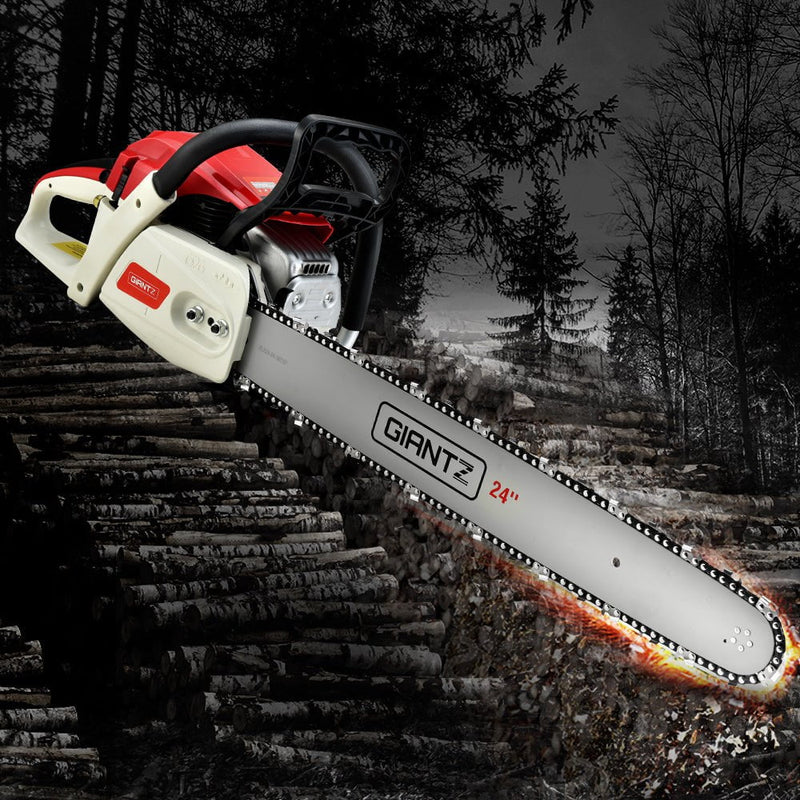 Giantz 88cc Commercial Petrol Chainsaw E-Start 24 Bar Pruning Chain Saw Payday Deals