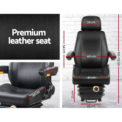 Giantz Adjustbale Tractor Seat with Suspension - Black Payday Deals