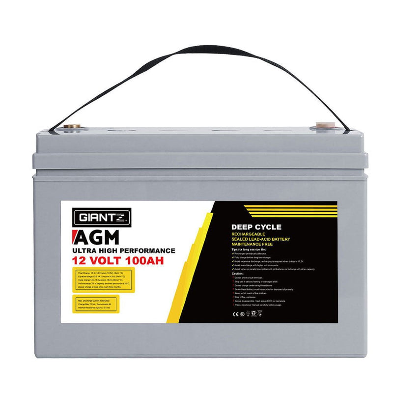 Giantz AGM Deep Cycle Battery 12V 100Ah Marine Sealed Power Portable Solar x2 Payday Deals