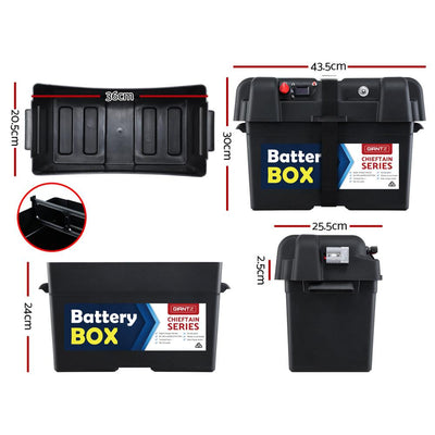 GIANTZ Battery Box 12V Camping Portable Deep Cycle AGM Universal Large USB Cig Payday Deals
