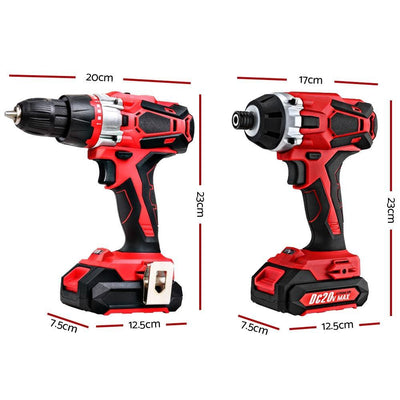 GIANTZ Cordless Impact Drill and Impact Driver 20V Lithium Drill Kit Charger Payday Deals