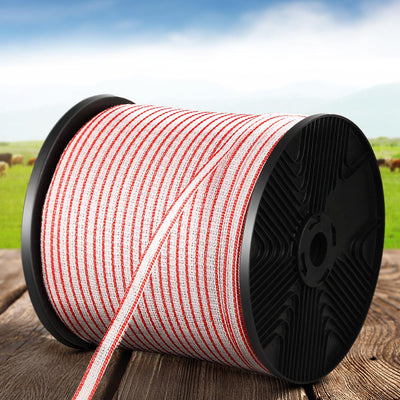 Giantz Electric Fence Wire 400M Tape Fencing Roll Energiser Poly Stainless Steel Payday Deals