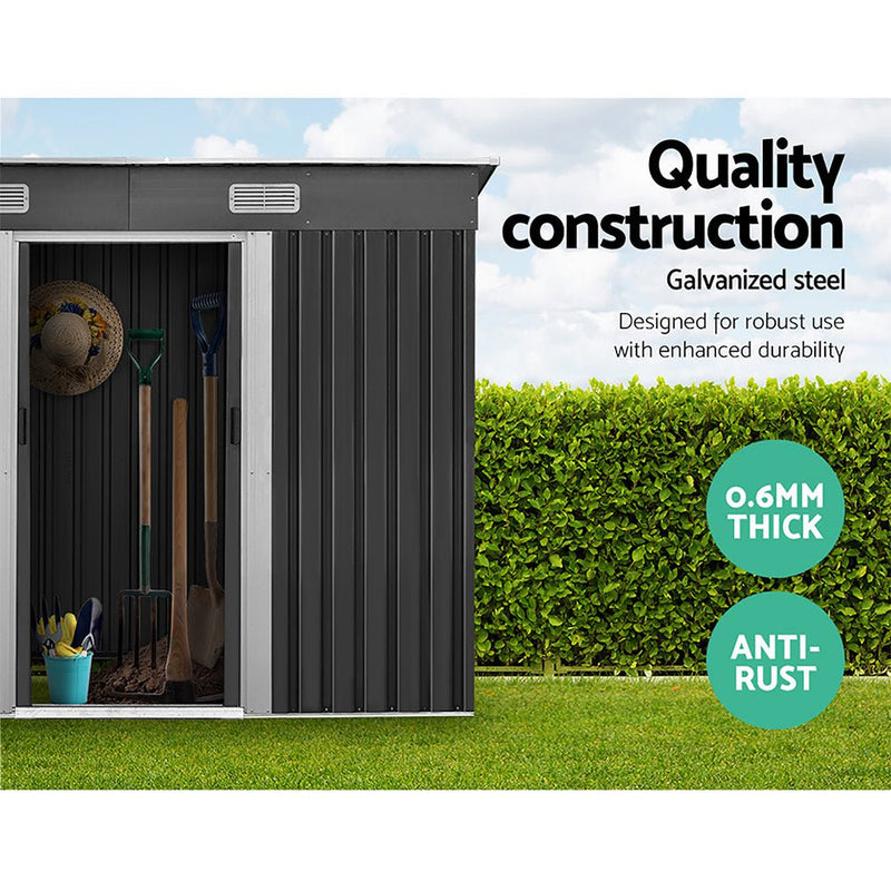 Giantz Garden Shed Outdoor Storage Sheds 2.38x1.31M Tool Metal Base House Grey Payday Deals