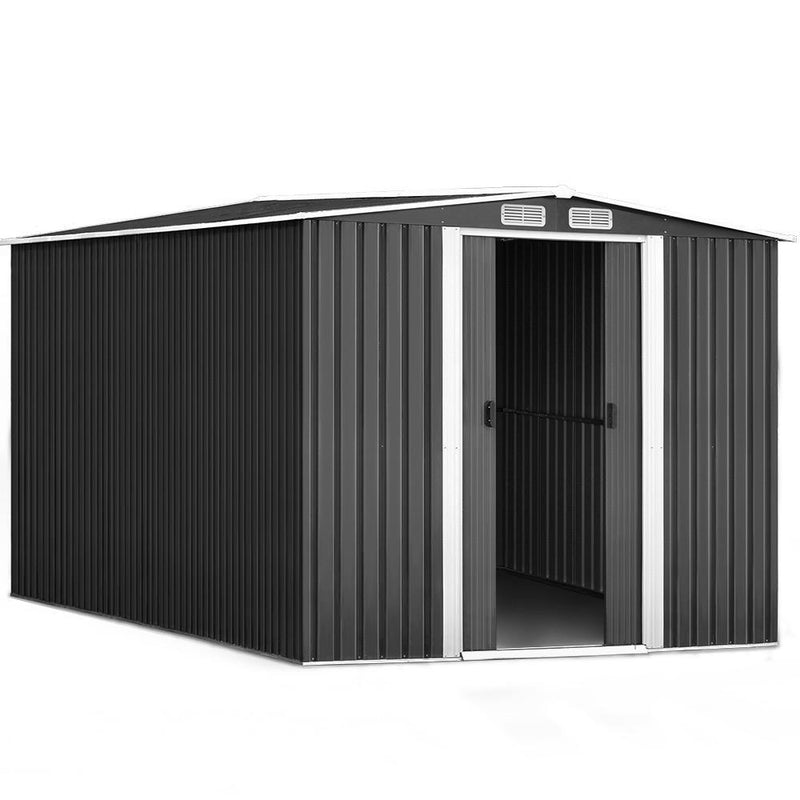 GIANTZ Garden Shed Workshop Shelter Metal with Roof 2.6x3.1x2M