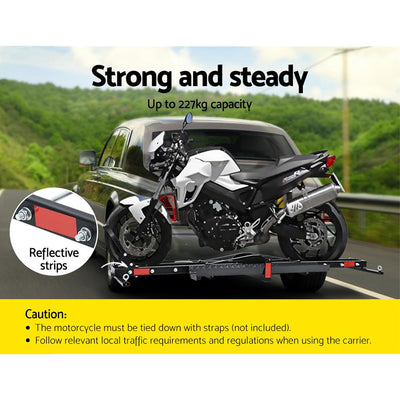 Giantz Motorcycle Carrier 2 Arms Rack Ramp Motorbike Dirt Bike 2"Hitch Towbar Payday Deals