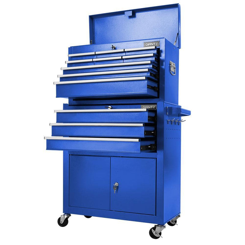 Giantz Tool Box Chest Cabinet Trolley Cart Garage Mechanic Toolbox Storage Blue