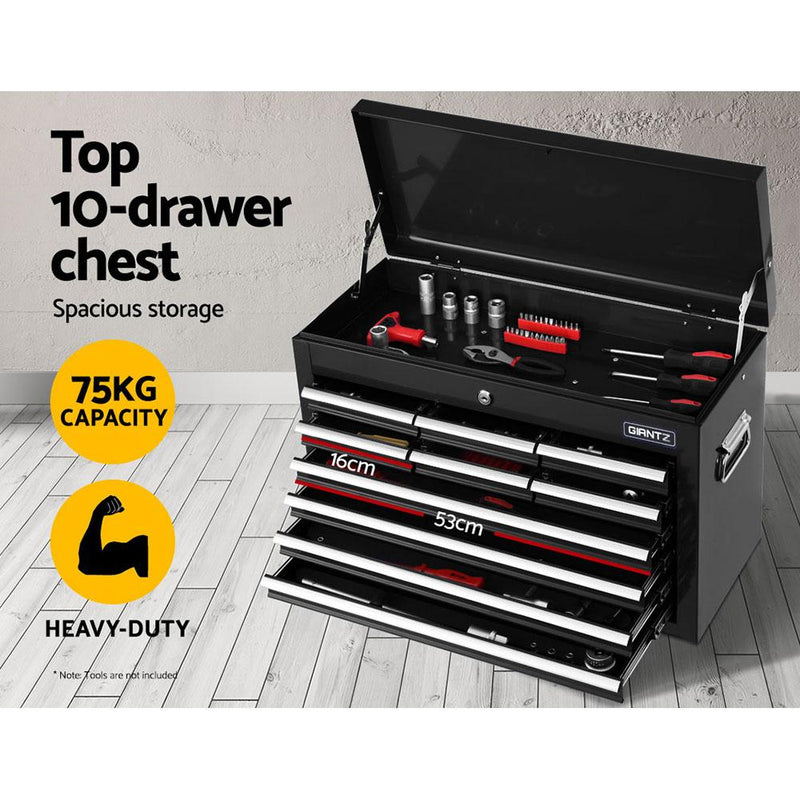 Giantz Tool Box Chest Trolley 16 Drawers Cabinet Cart Garage Toolbox Black Payday Deals
