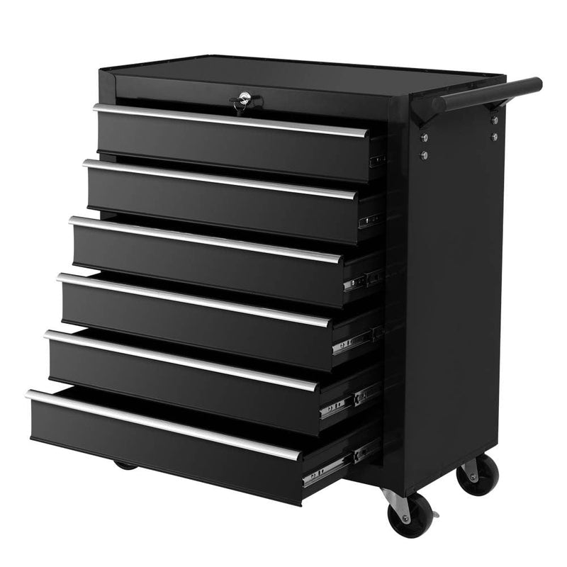 Giantz Tool Box Trolley Chest Cabinet 6 Drawers Cart Garage Toolbox Set Black Payday Deals