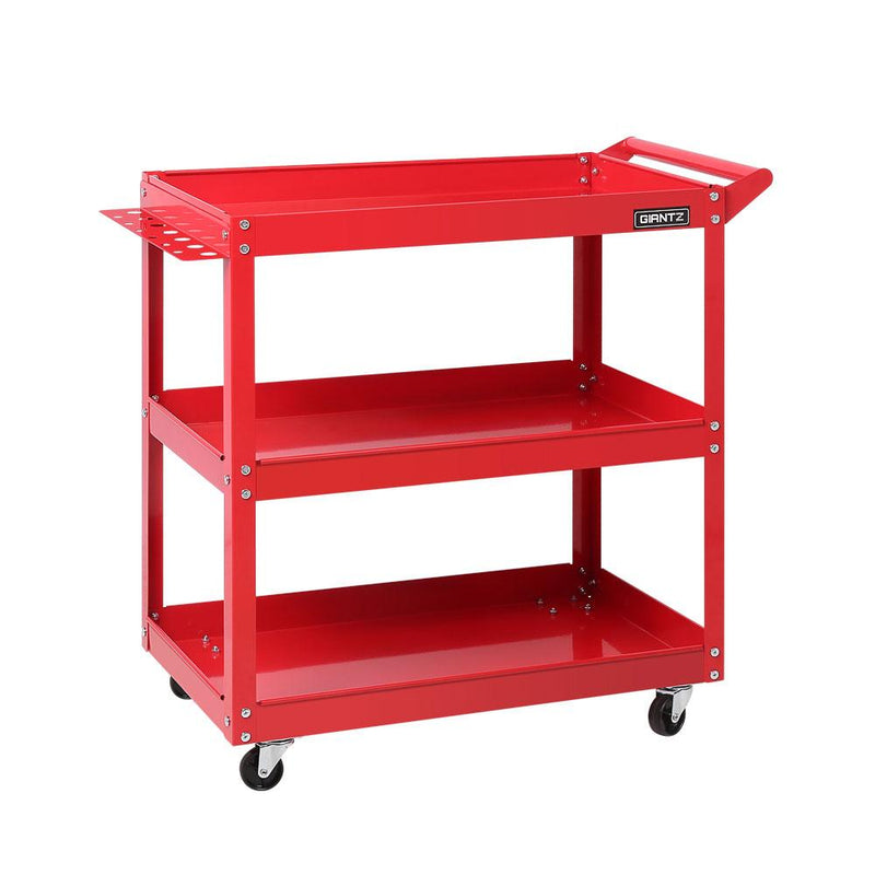 Giantz Tool Cart 3 Tier Parts Steel Trolley Mechanic Storage Organizer Red Payday Deals